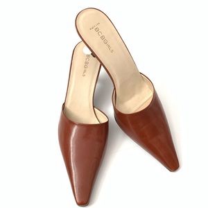 BCBGirls Leather Pointed Heeled Max Azria Slides